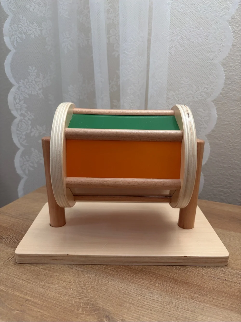 LOVEVERY Spinning Rainbow Sensory Wood Play Toy